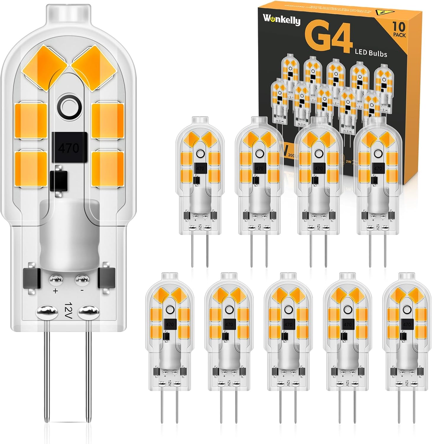 Thumbnail 6 de Wonkelly Ampoule LED G4 2W (équivalent 20W) AC/DC 12V, 6000K, non dimmable, pack de 10