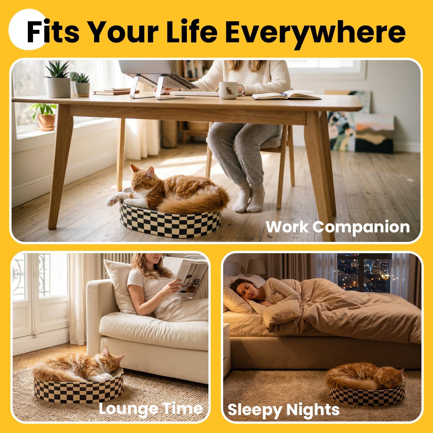 Detalle 2 de Conlun Cat Scratching Board (2 in 1) Oval Scratcher Cardboard Bowl Nest – Medium