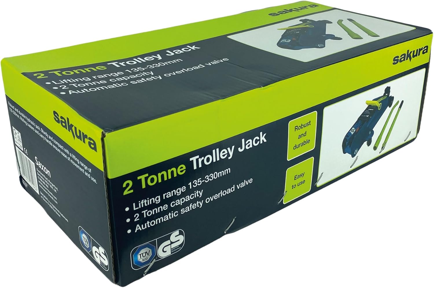 Thumbnail 1 de Sakura 2 Tonne Hydraulic Trolley Jack for Cars (SS5191) with 135–330mm Lift Range