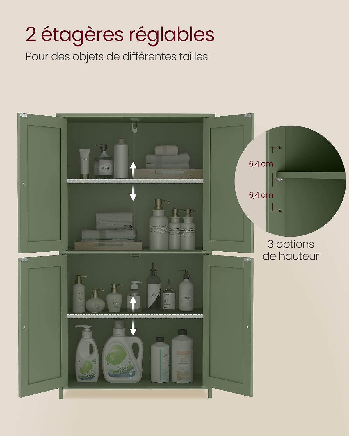 Thumbnail 4 de VASAGLE BBC553CH01 armoire de salle de bain