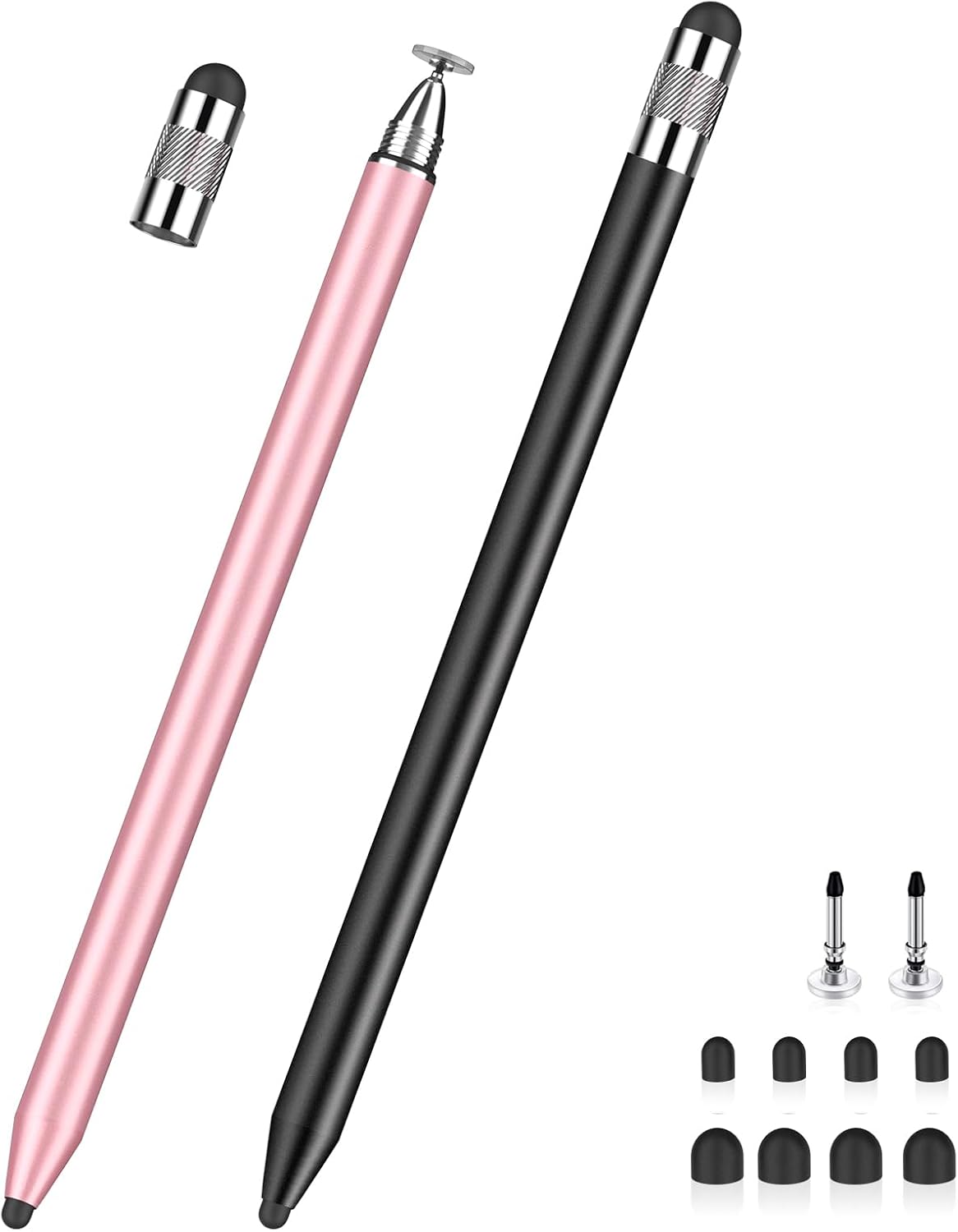 Detalle de MEKO Tablet Stift 2er Pack – 3 in 1 Touchscreen-Stylus mit Gummi- und Disc-Spitze
