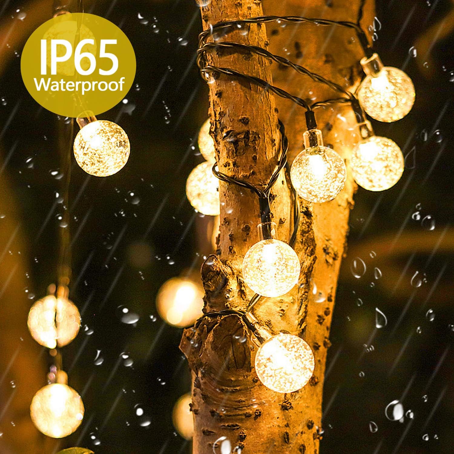 Detalle de Solar globe string lights 59ft 100 LEDs