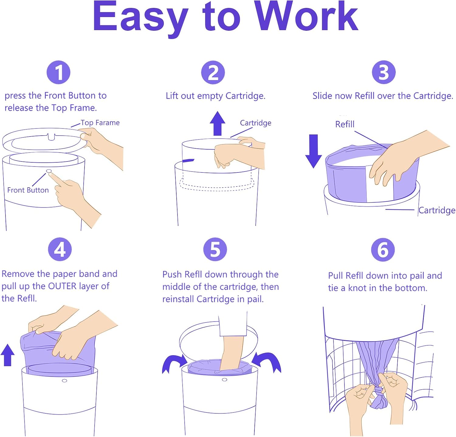 Thumbnail 6 de SOHBCLE Diaper Pail Refill Bags, 8-Pack for Dekor Plus, Lavender Scent