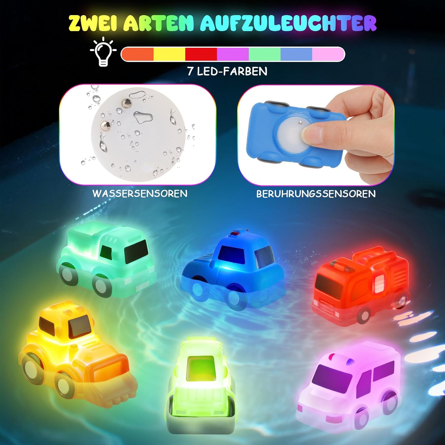 Thumbnail 2 de JoiTale Badewannenspielzeug 6er Set LED