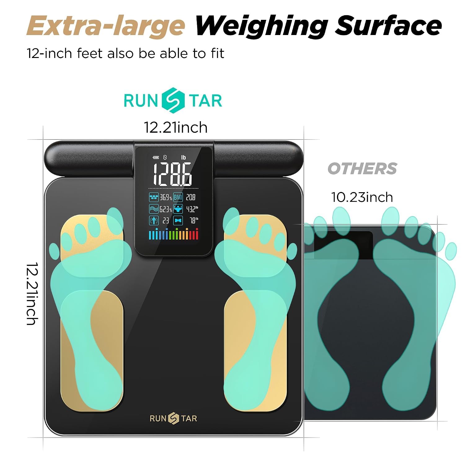 Detalle de RunStar body composition scale, 8 electrodes
