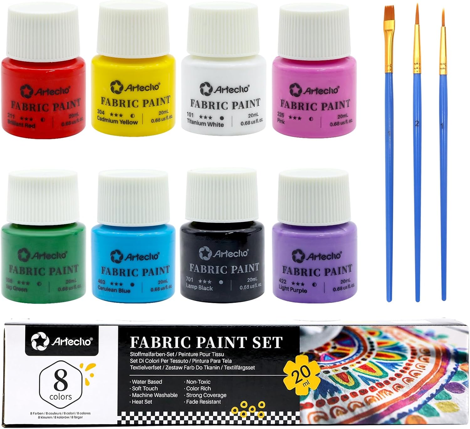 Thumbnail 1 de Stofffarbe Artecho 8 Farben 20 ml