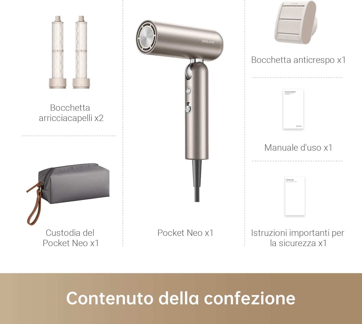 Thumbnail 6 de DREAME Pocket Neo asciugacapelli pieghevole ad alta velocità (110.000 giri/min), 300 g