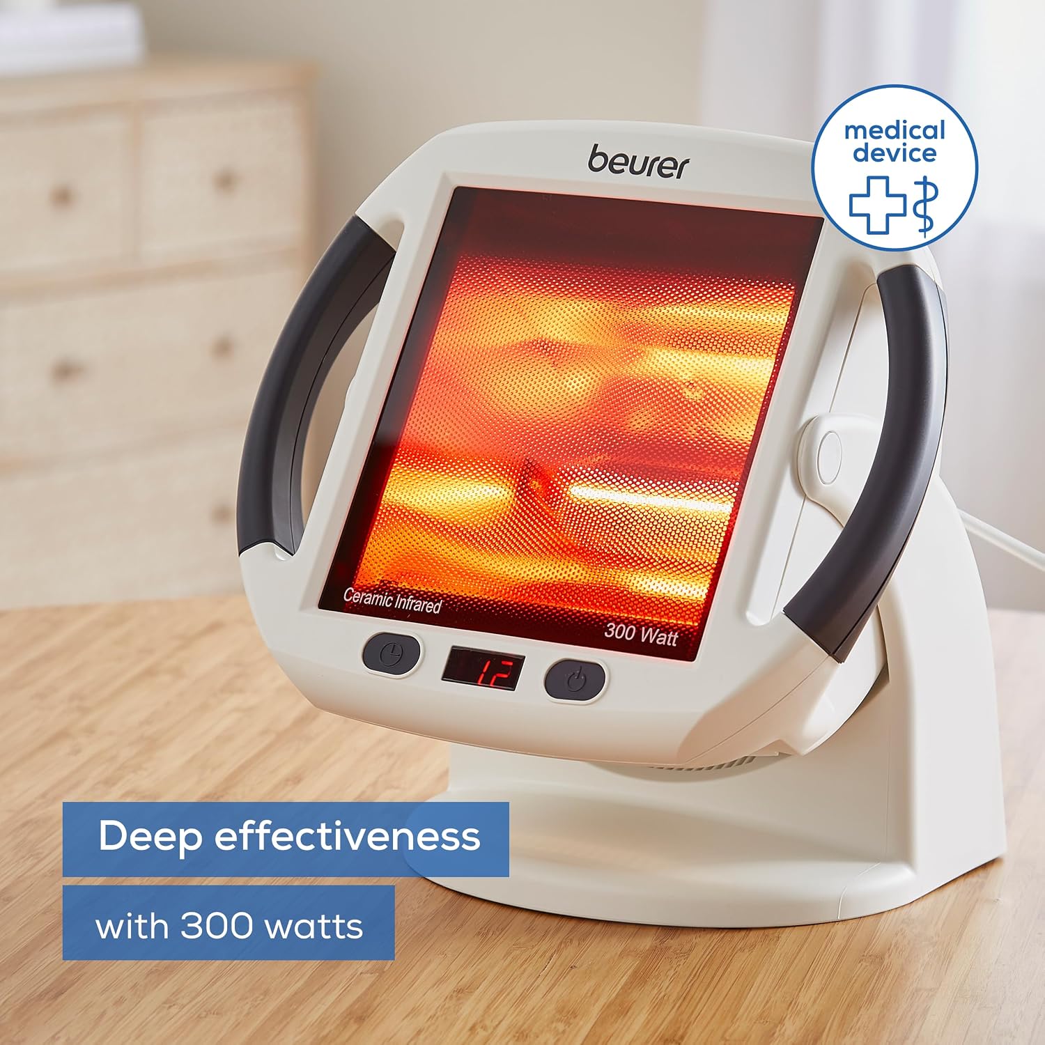 Detalle de Beurer IL50 Infrared Heat Lamp: Practical Infrared Therapy for Cold Symptoms and Muscle Tension