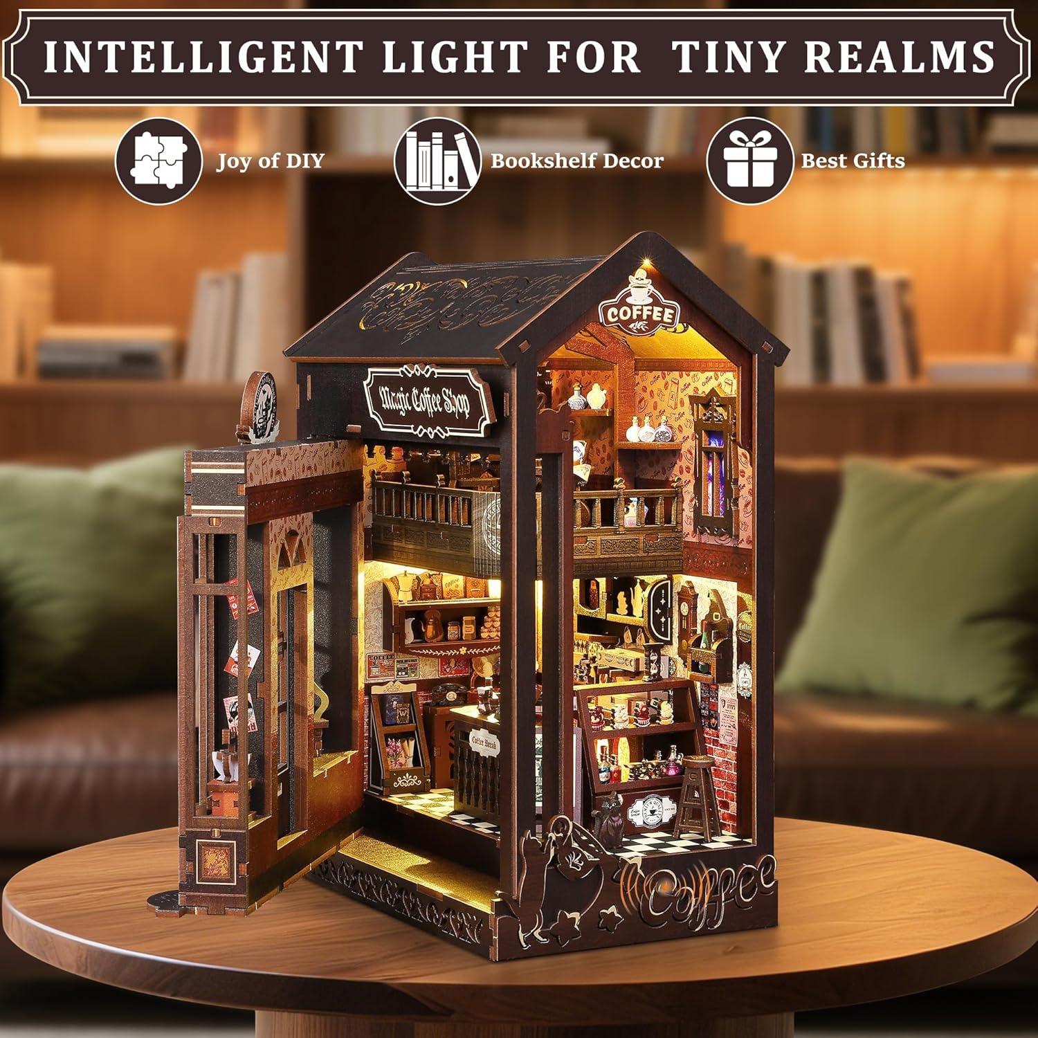 Detalle 2 de LUMYCE Book Nook Kit DIY miniature house with LED light 🏠