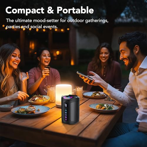 Thumbnail 8 de aowoka Altavoz Bluetooth portátil con Pantalla Digital Inteligente y luces LED