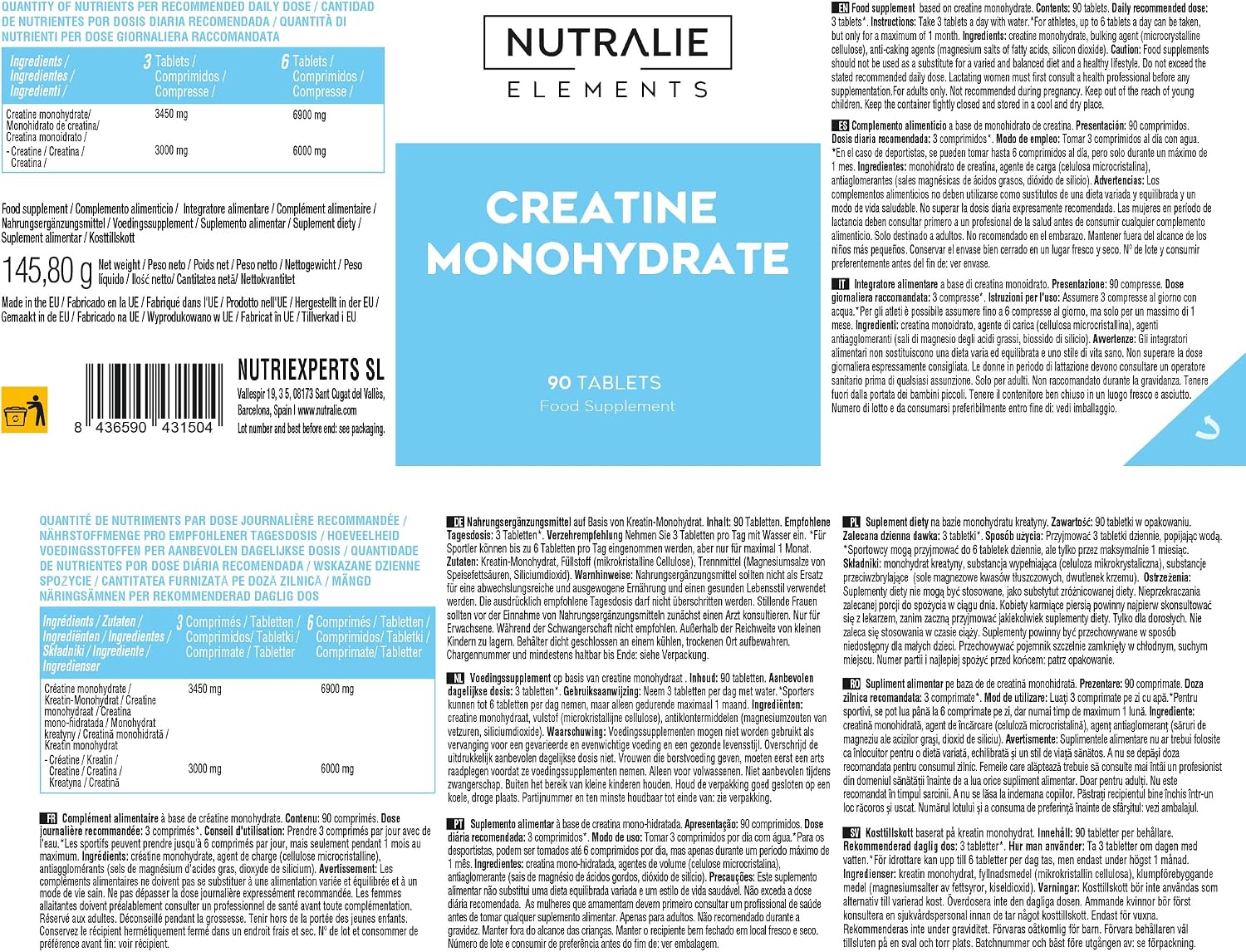 Thumbnail 4 de Creatine Monohydrate Nutralie 6000mg 💊