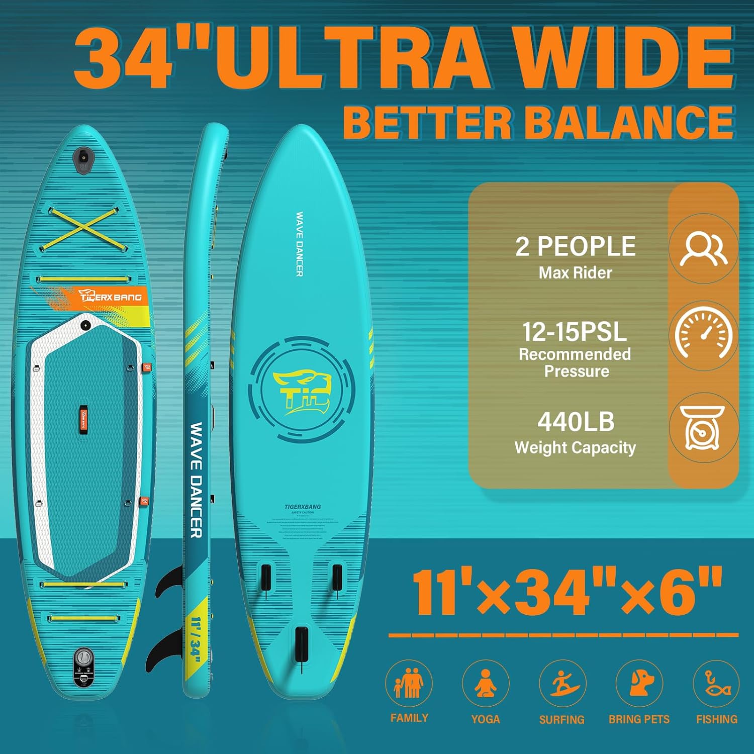 Detalle de TIGERXBANG Tavola SUP gonfiabile con sedile fino a 200 kg, supporto fotocamera e doppia pagaia