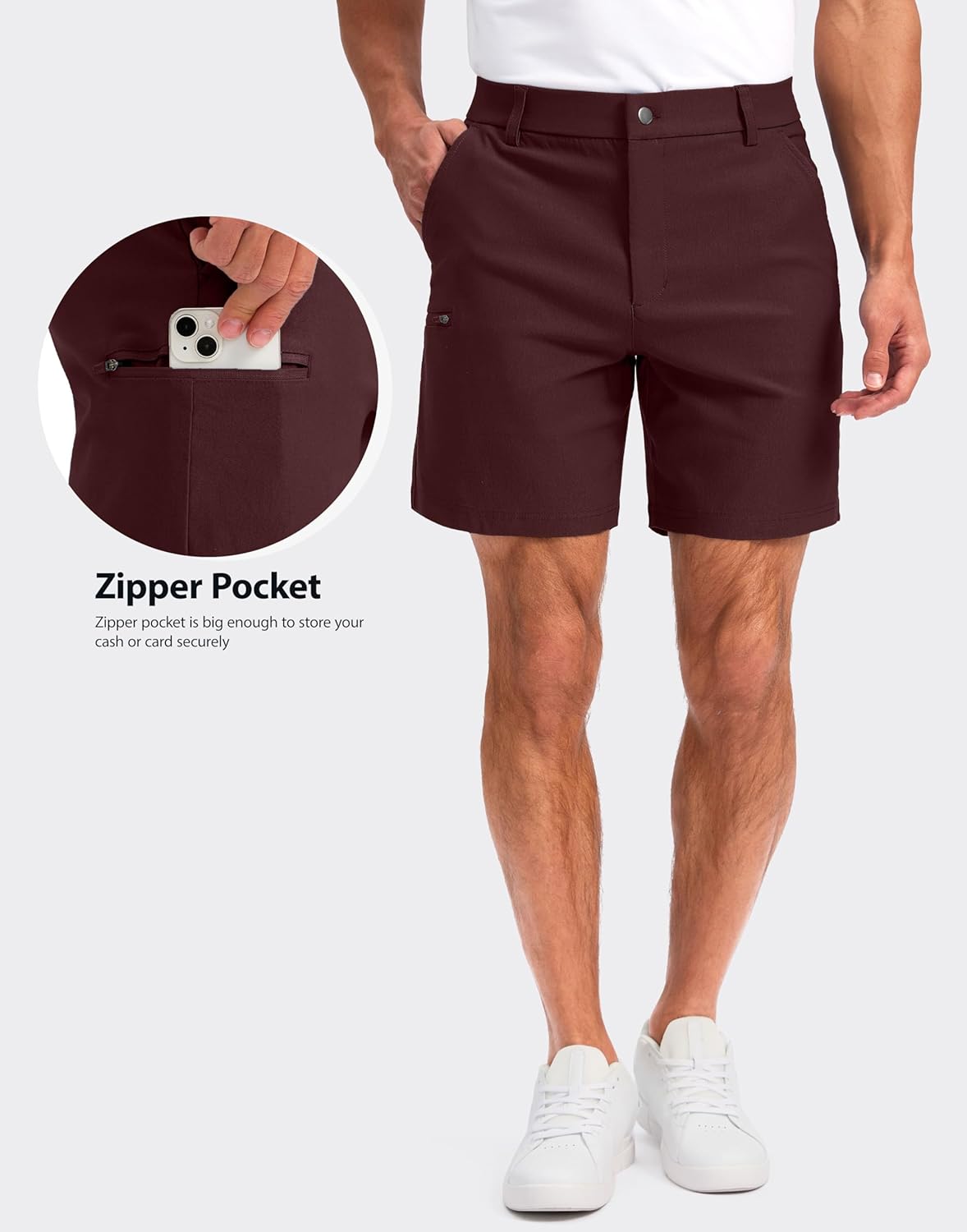 Thumbnail 3 de Pudolla Men’s Casual Shorts (7”/9”) – Stretch Golf & Work Shorts with 4 Pockets