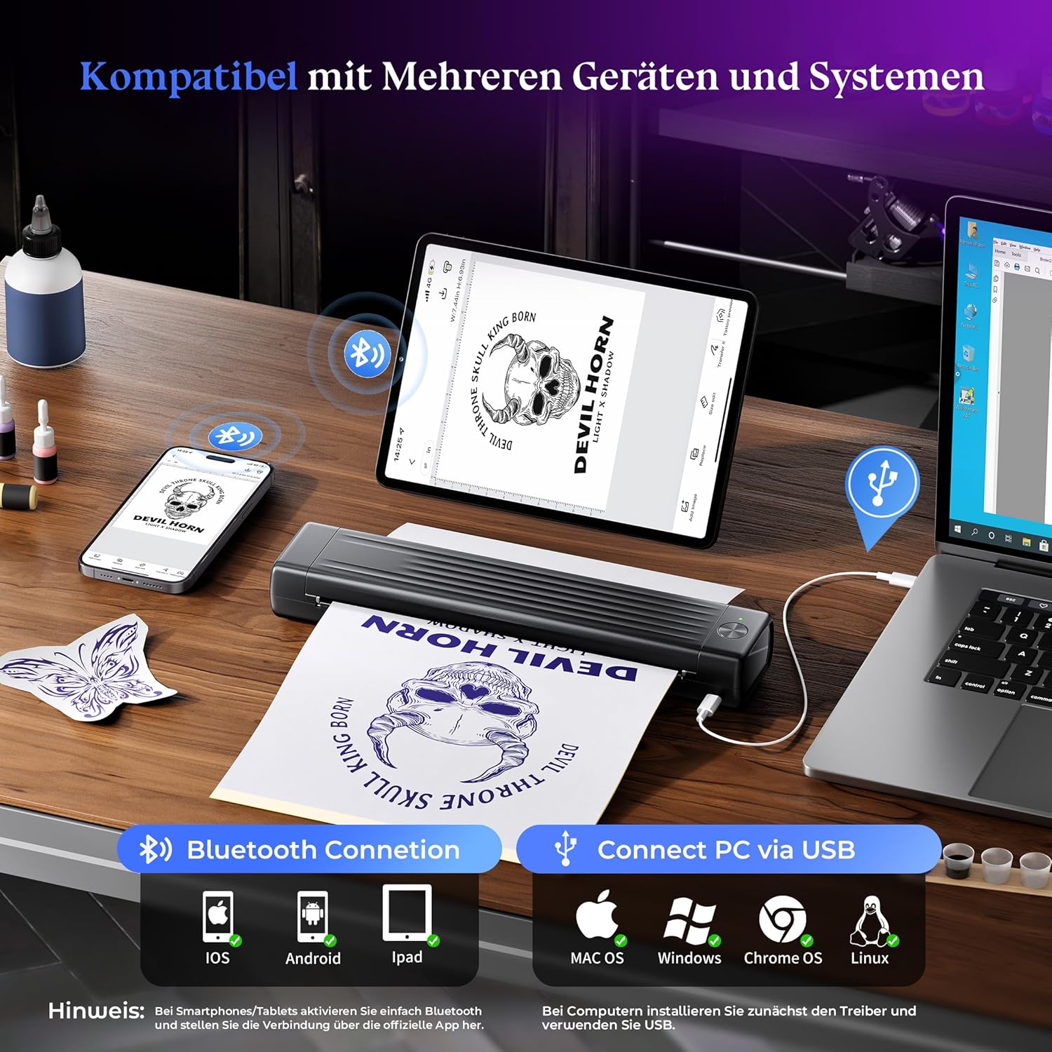 Thumbnail 3 de Itari A886 Tattoo Stencil Drucker Bluetooth