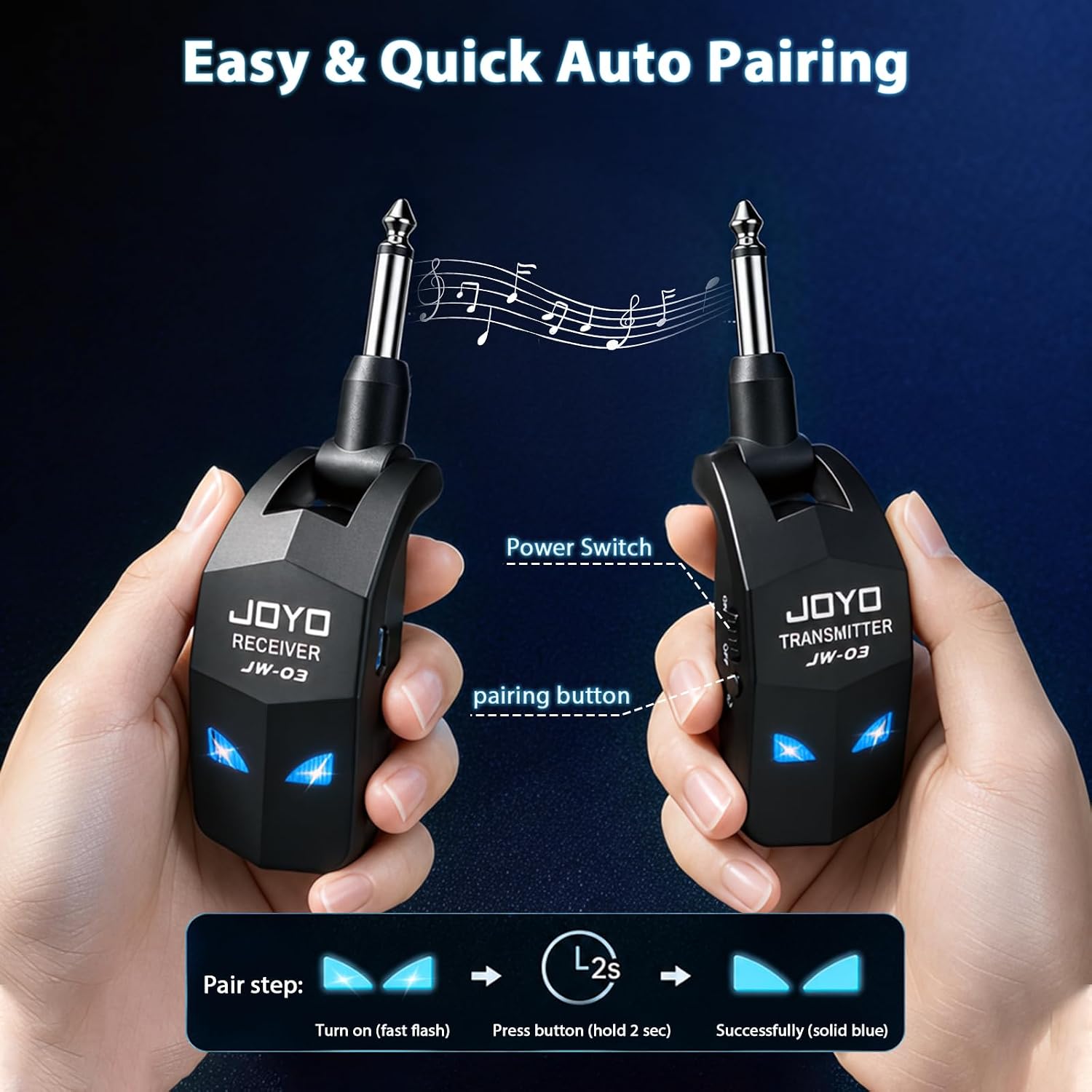 Thumbnail 6 de JOYO JW-03 Wireless Guitar System, 2.4GHz, 4 Channels, Rechargeable