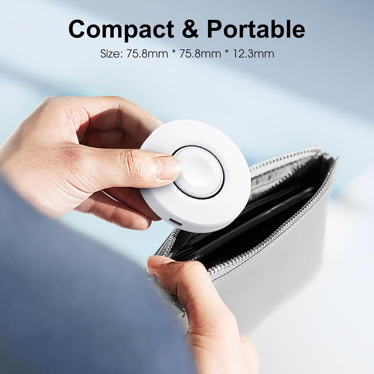 Detalle de ZAPOGO T21 Foldable Apple Watch Charging Stand with USB-C and Nightstand Mode