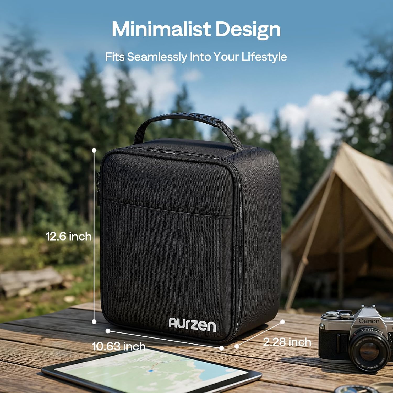 Detalle 2 de Aurzen Projector Carrying Case for D1/D1 Pro and More: Portable Protection with Customisable Interior