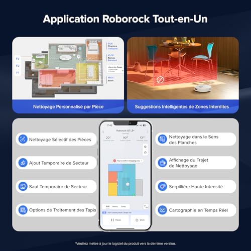 Thumbnail 7 de roborock Q7 L5+ Robot Aspirateur Laveur avec Station – 8000 Pa d’aspiration, navigation LiDAR et station autonvidante
