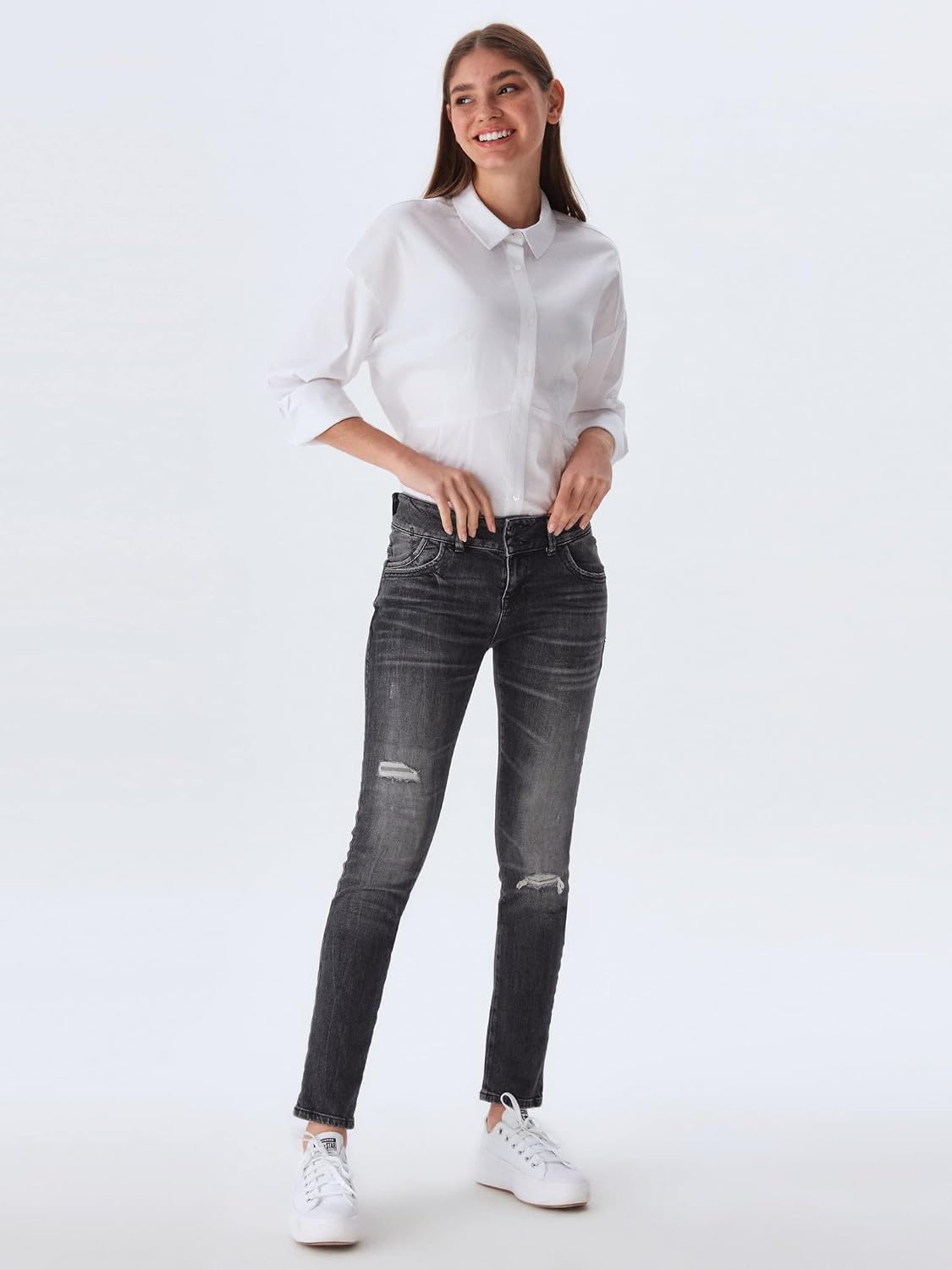 Detalle de LTB Damen Jeans Molly M Super Slim Fit – Blau Juana Wash W24–W34 Stretch