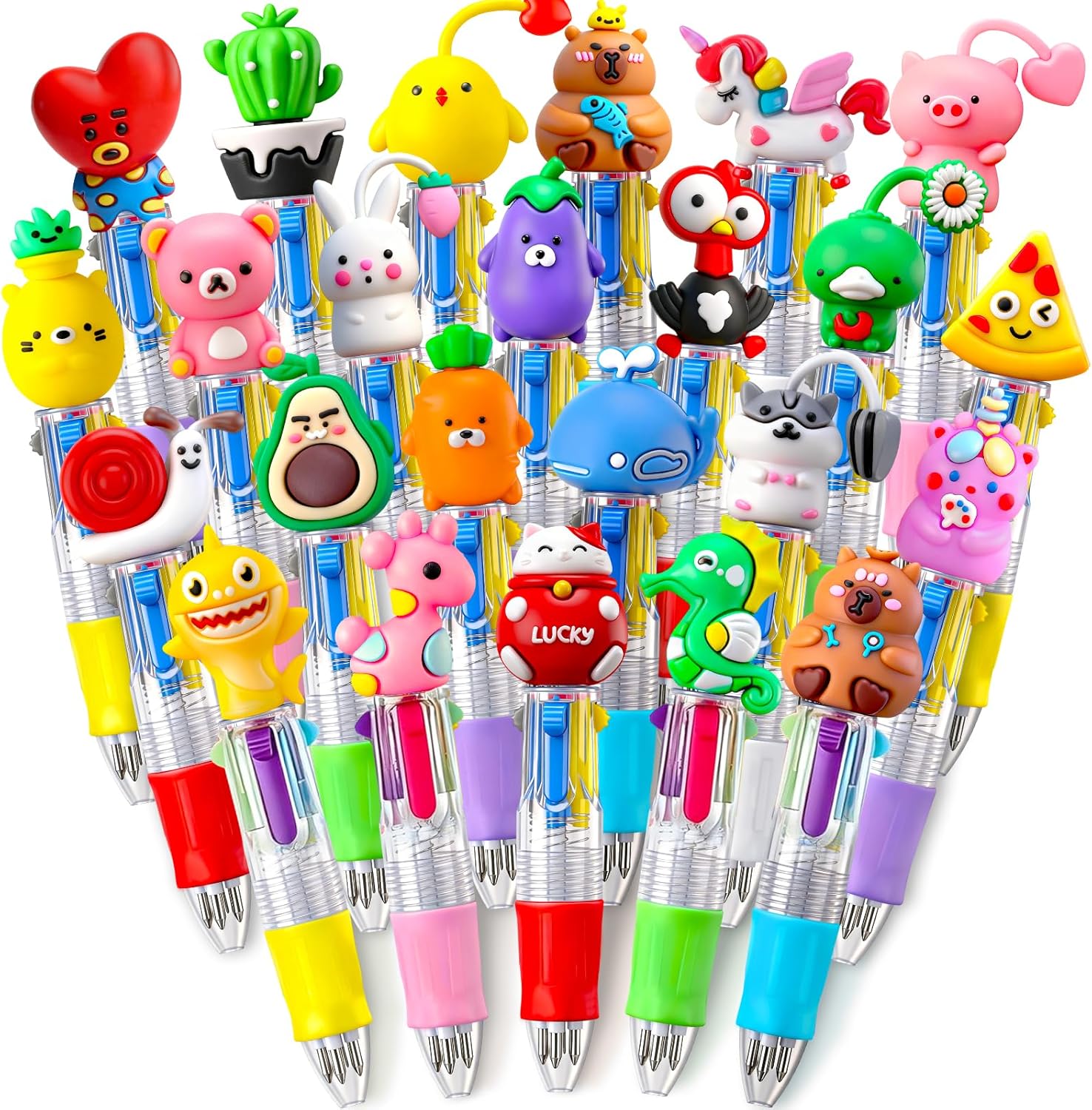 Detalle de SZCECHRE 40Pcs Mini Multicolor Pens in One 4-in-1 – Fun 4-Color Kids’ Ballpoint Set