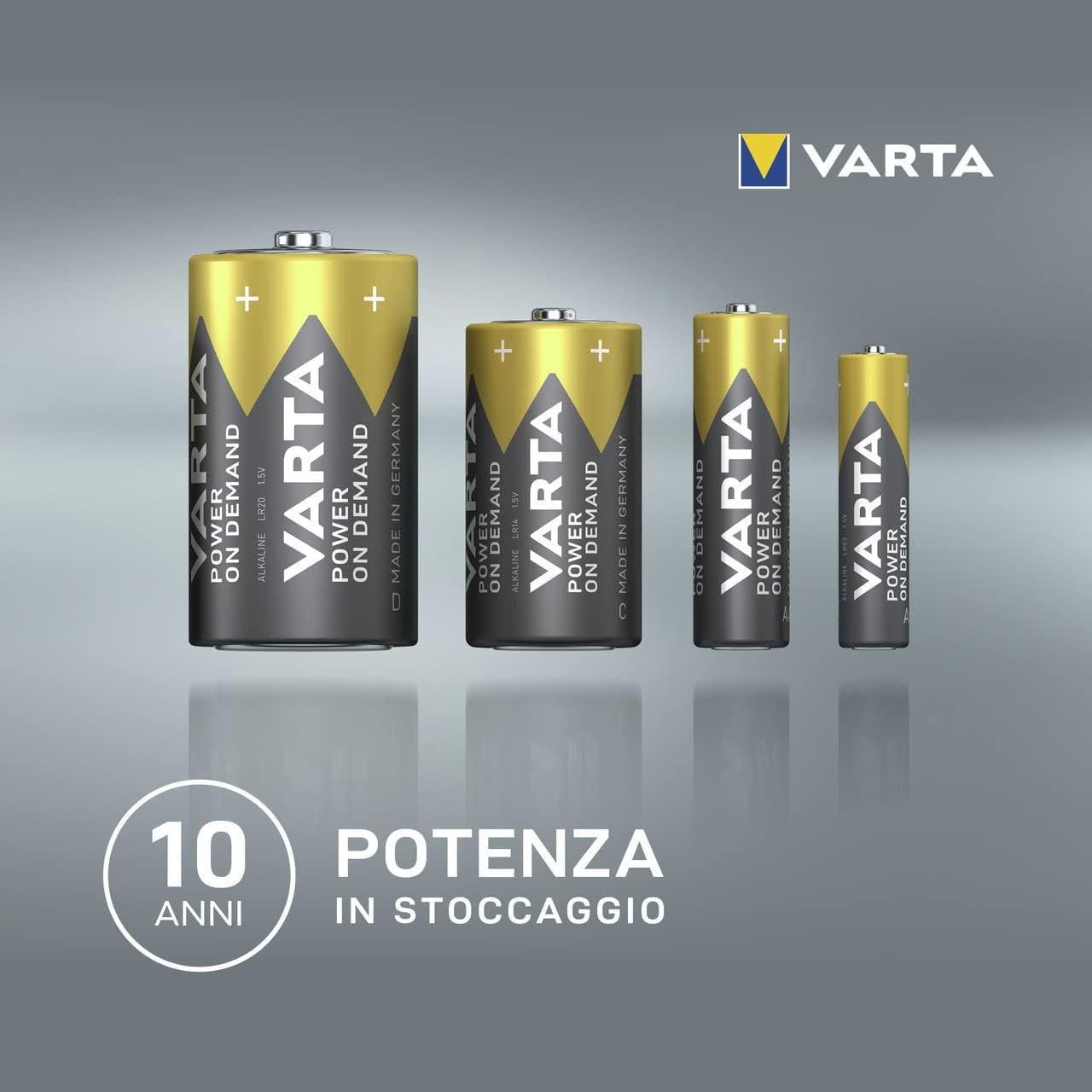 Detalle de VARTA AAA Power on Demand – confezione da 30, batterie alcaline 1,5 V, Made in Germany
