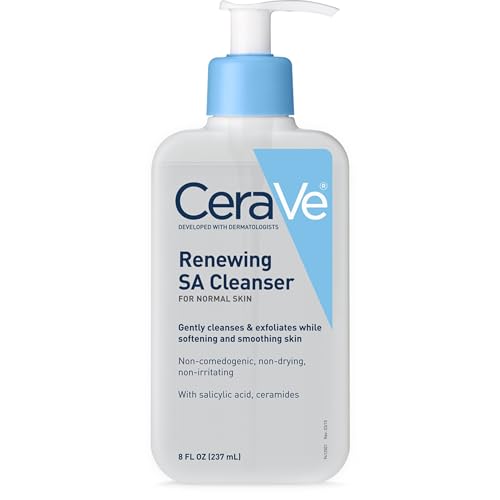 Detalle de CeraVe Renewing Salicylic Acid Cleanser: Gentle BHA Exfoliating Foaming Face Wash (8oz)