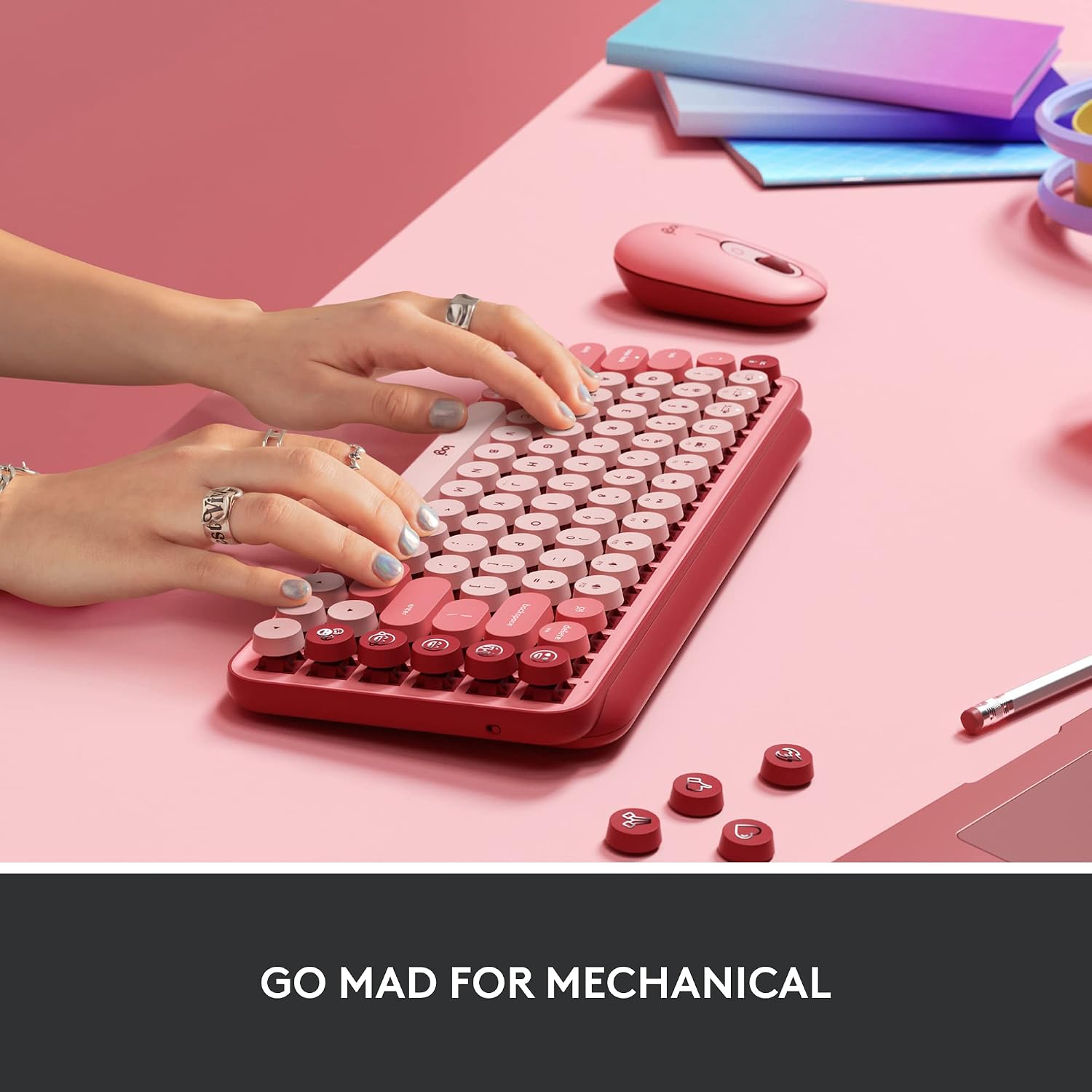 Thumbnail 3 de Logitech wireless mechanical keyboard, Rose