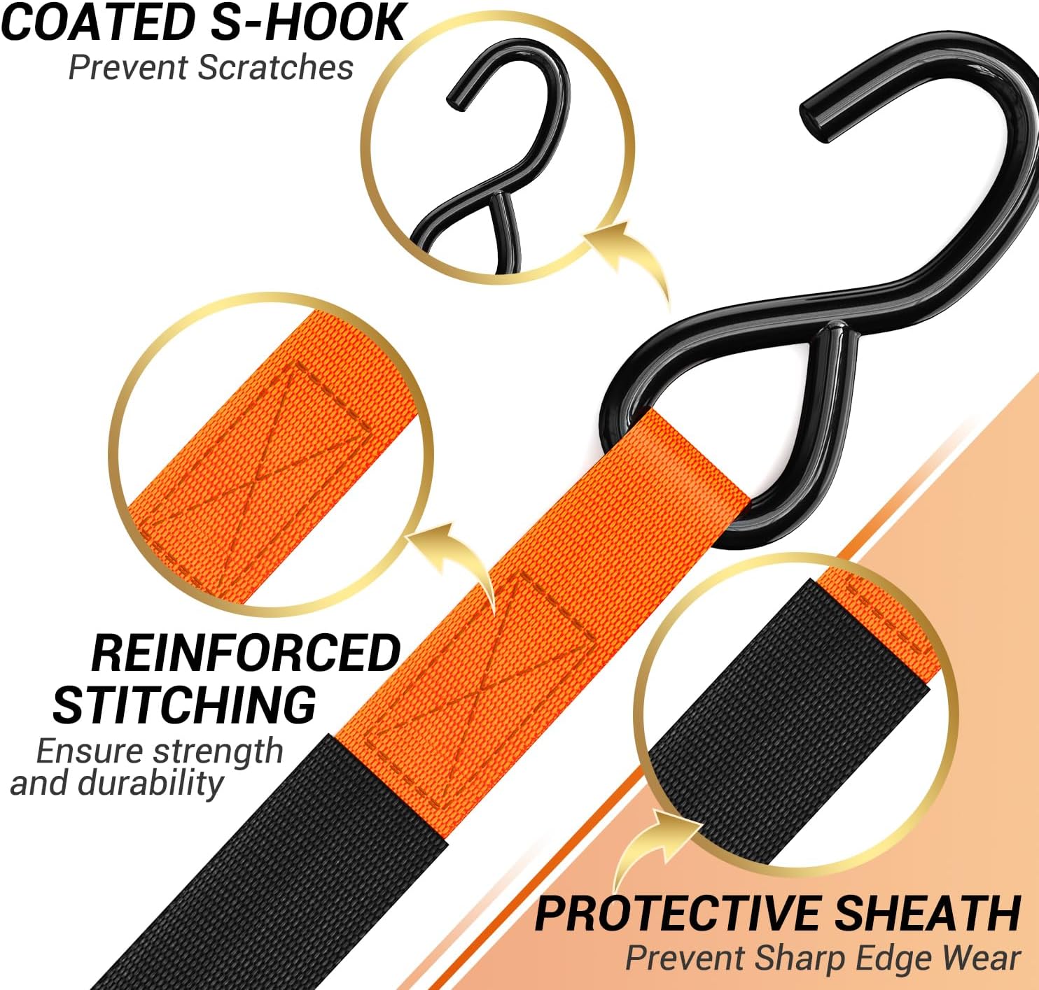 Thumbnail 4 de Ohuhu Ratchet Straps 4 Pack