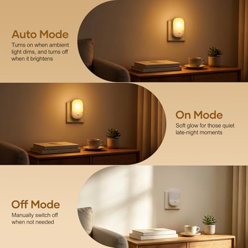 Thumbnail 1 de Suright 2-Pack Dimmable LED Night Lights, 3000K Warm White, Dusk-to-Dawn Sensor