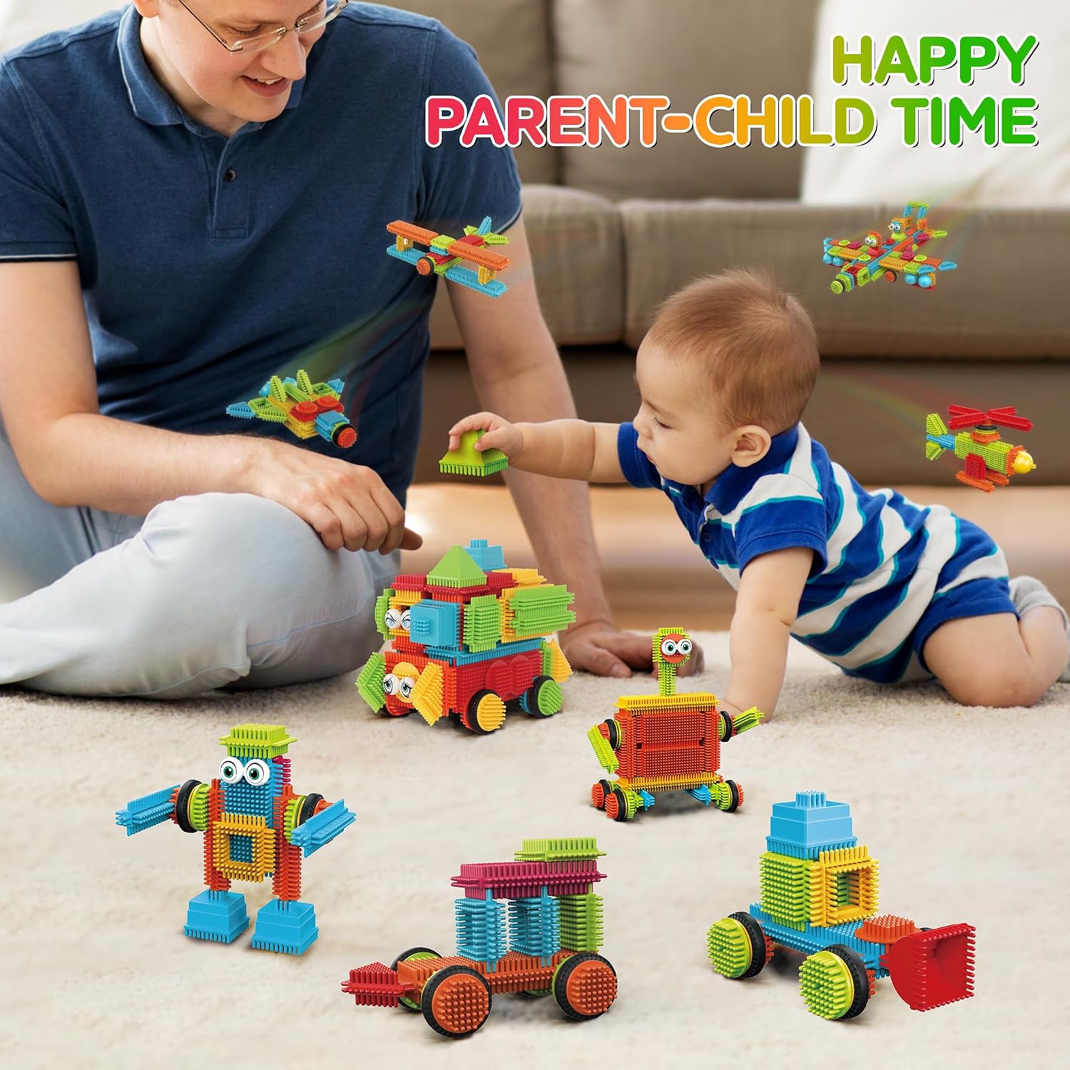 Detalle 2 de Contixo 144 pcs Bristle Shape 3D STEM Building Toys