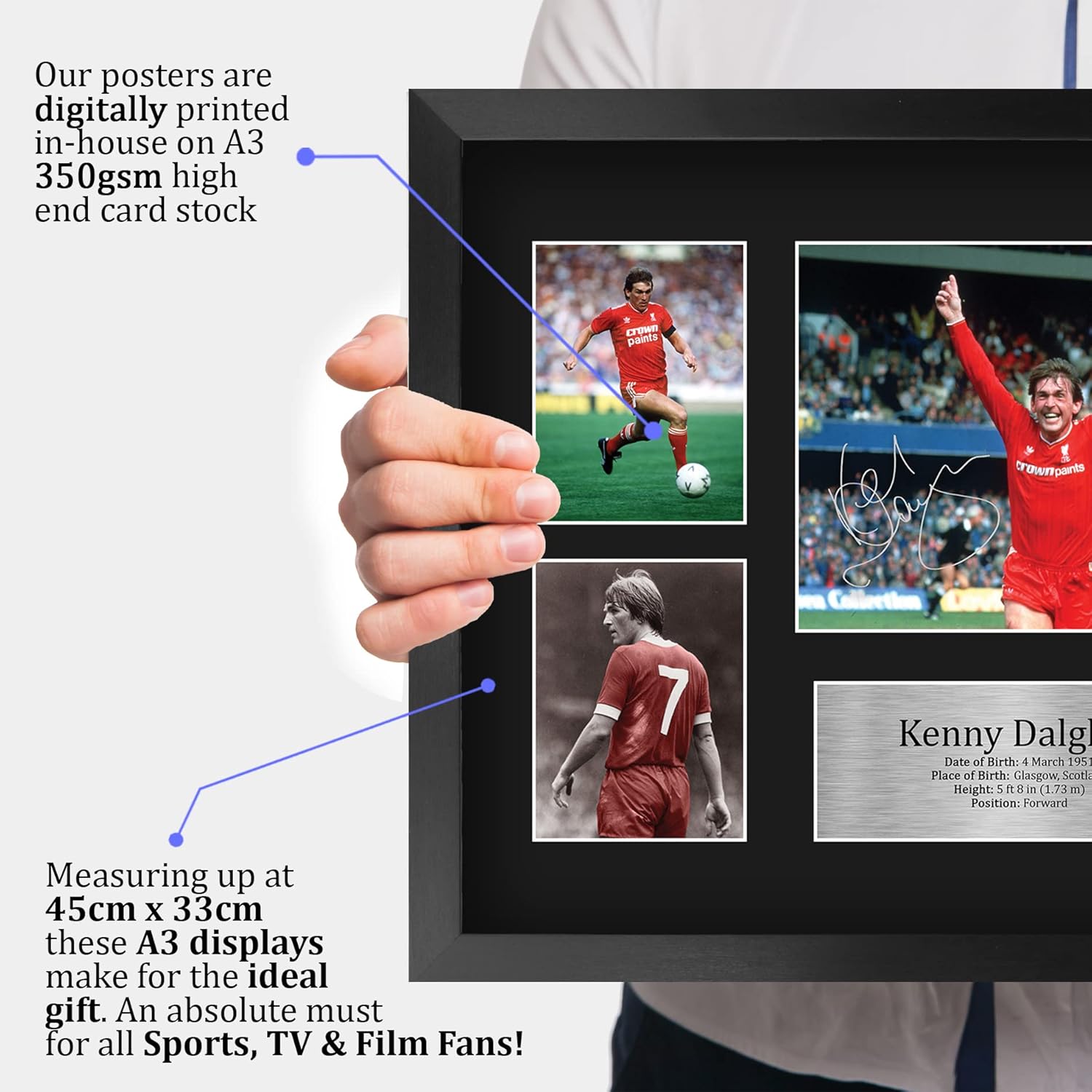 Thumbnail 2 de HWC Trading FR A3 Kenny Dalglish Liverpool framed printed memorabilia autograph photo display