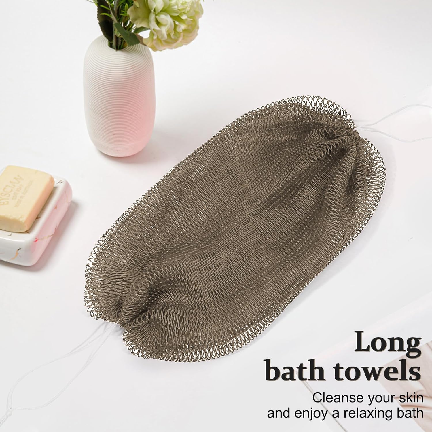 Thumbnail 1 de African Net Sponge Authentic with Knots (110cm) – Long Back & Body Exfoliating Scrubber, 1-Pack