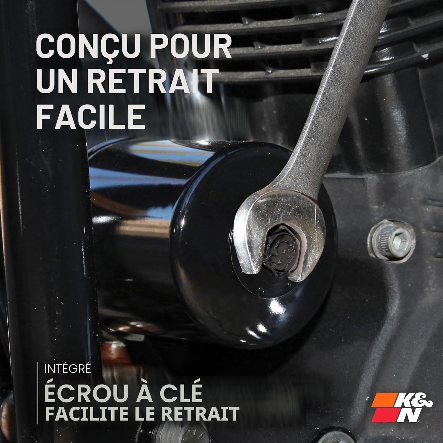 Thumbnail 1 de K&N Powersports Filtre à Huile KN-170 Bloc 75x94mm, compatible Harley Davidson
