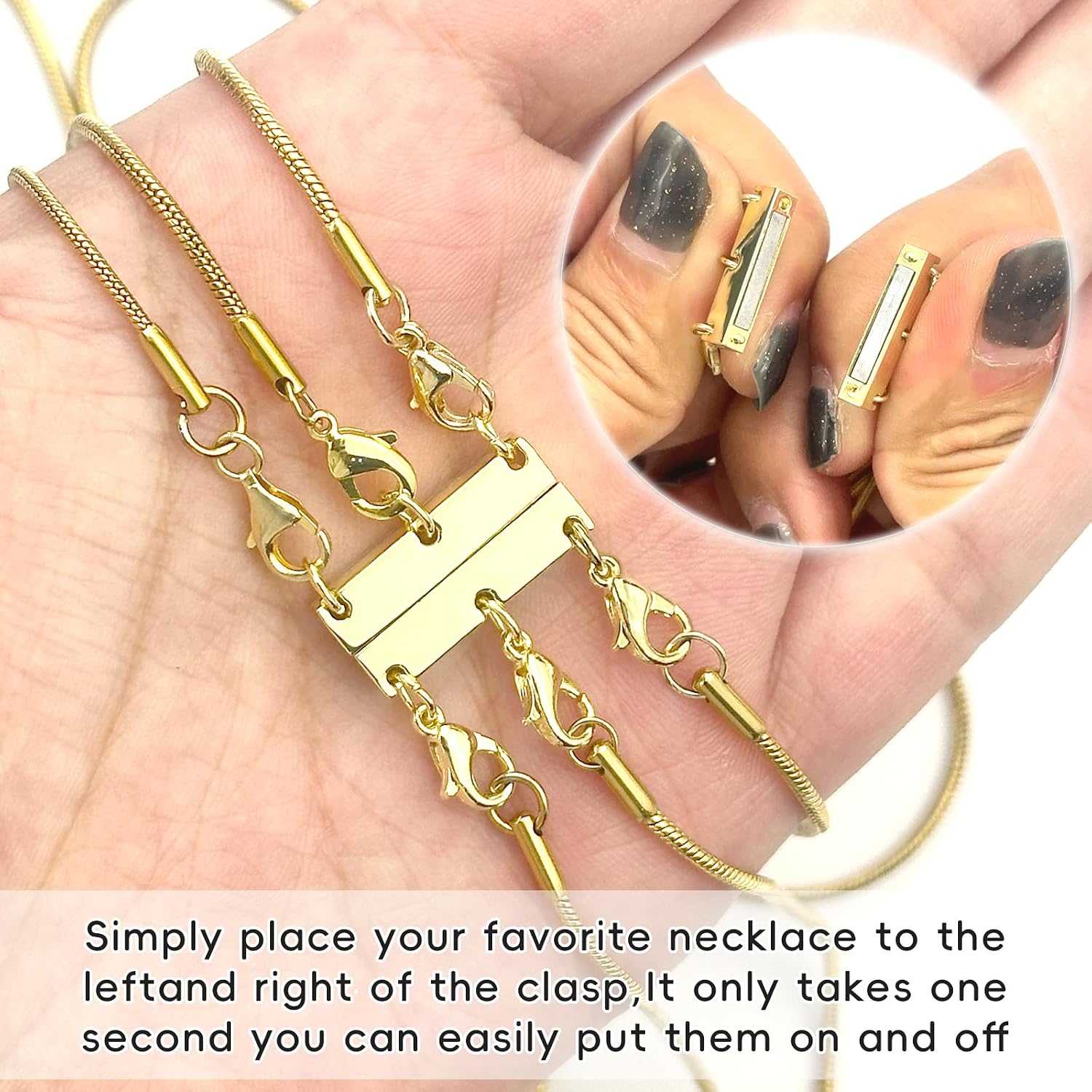 Detalle 1 de OHINGLT Necklace Layering Clasp, Alloy