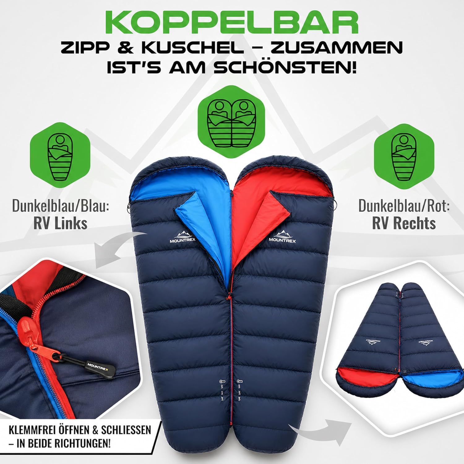 Thumbnail 5 de MOUNTREX Schlafsack Mumienschlafsack 760 g