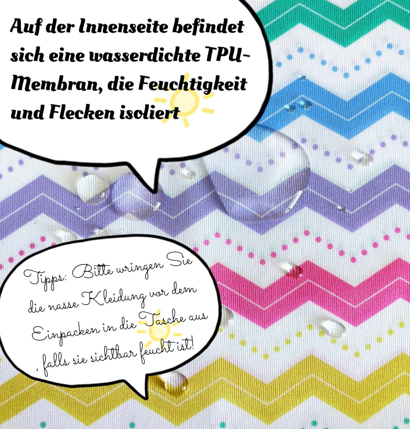 Thumbnail 5 de TRASUN Wetbag im 2er-Set für Kindergarten: wasserdichte Nassbeutel für Windeln, Schwimmsachen & mehr