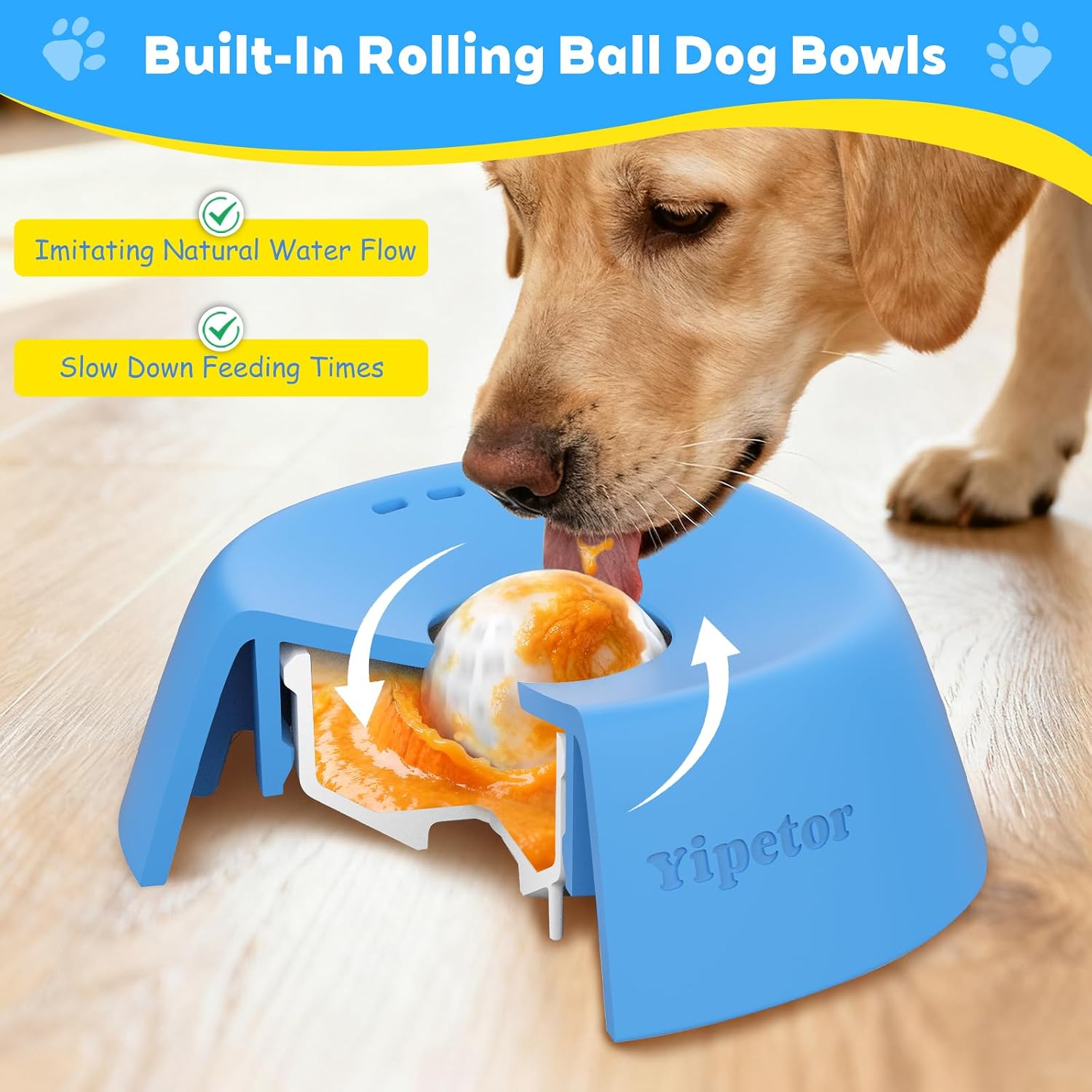 Detalle 2 de Yipetor Slow Feeder Dog Bowl for Liquid Treats with Anti-Slip Base