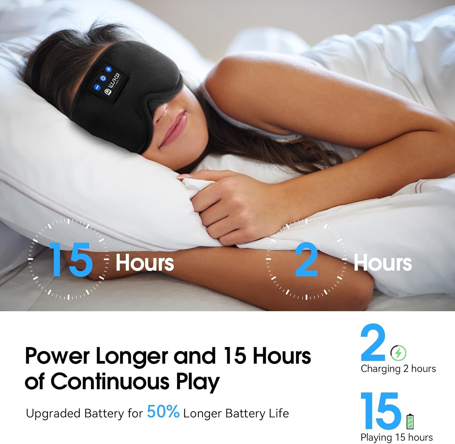 Thumbnail 6 de LOVE EYE Sleep Mask with Bluetooth Headphones – 100% Blackout, Ice Silk, Detachable Speakers