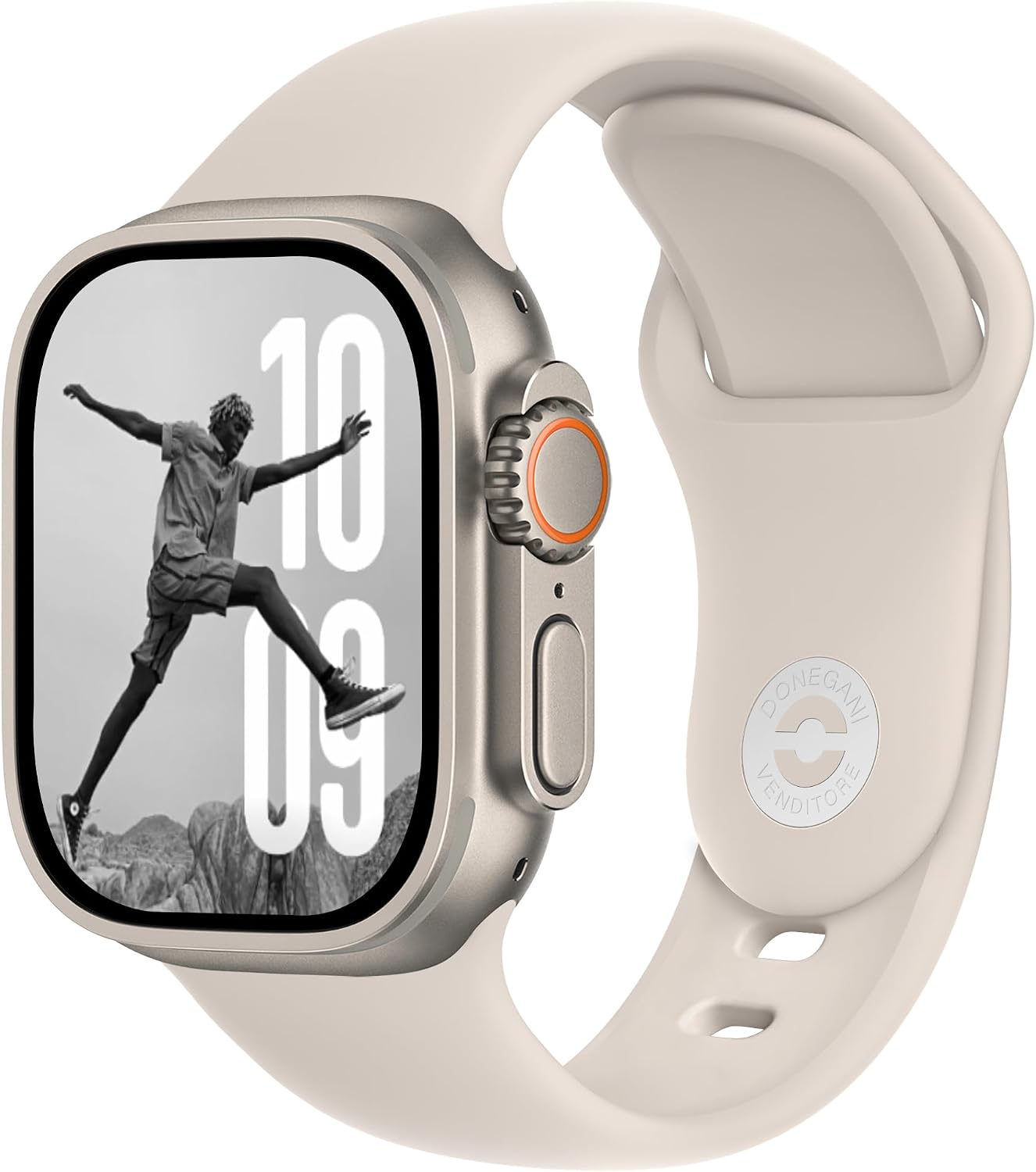 Detalle de Bracelet DONEGANI SB en silicone pour Apple Watch Ultra 2 & Series 10/9/8/7/6/5/4/3/2/1 (Étoile)
