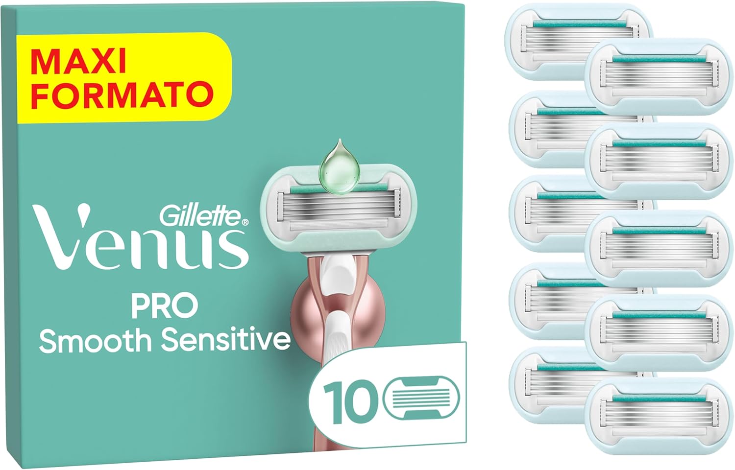 Detalle de Gillette Venus Deluxe Rasoio Donna Smooth Sensitive – 10 lame replacement