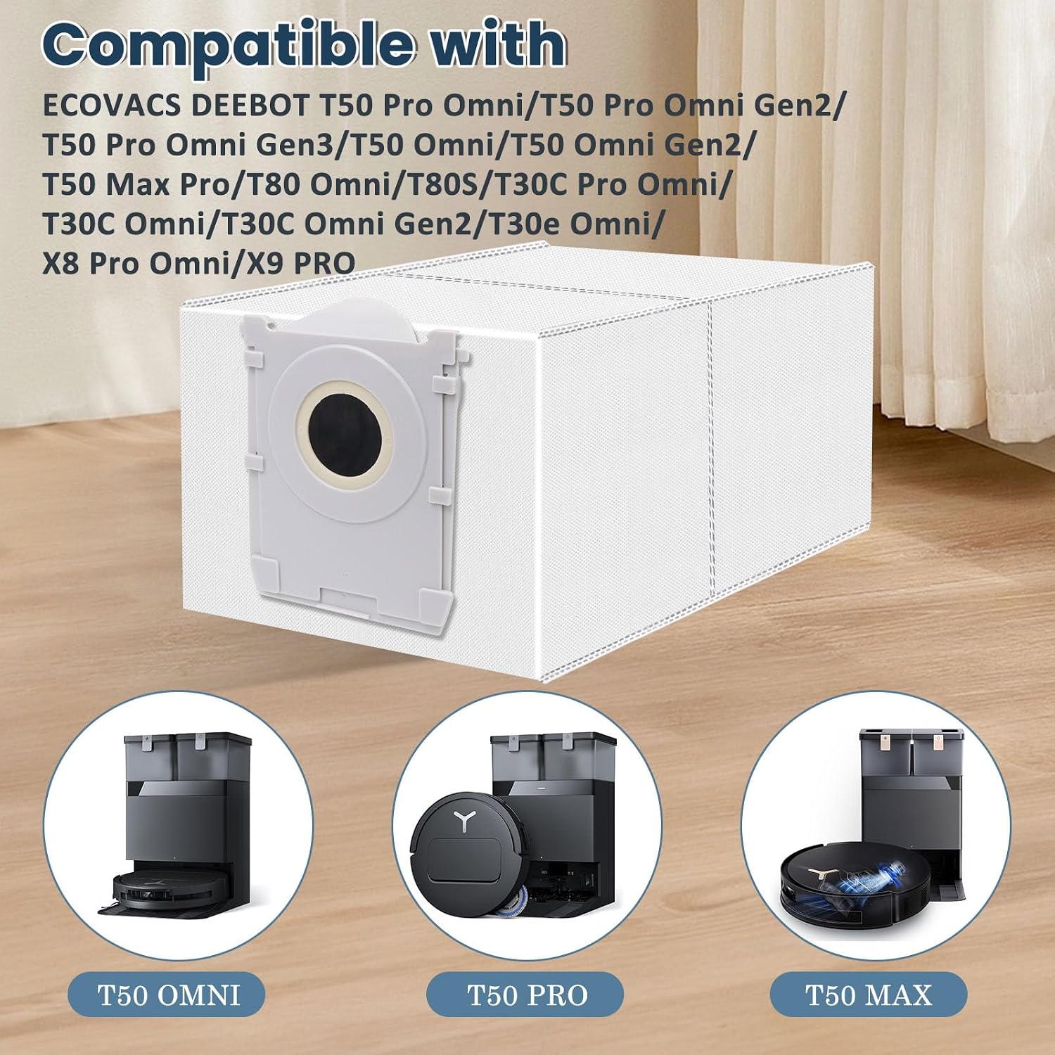 Detalle 2 de VIEWALL X8 PRO Omni /T50 Pro stofzuigerzakken, 3 liter, actieve koolstof, 10 stuks