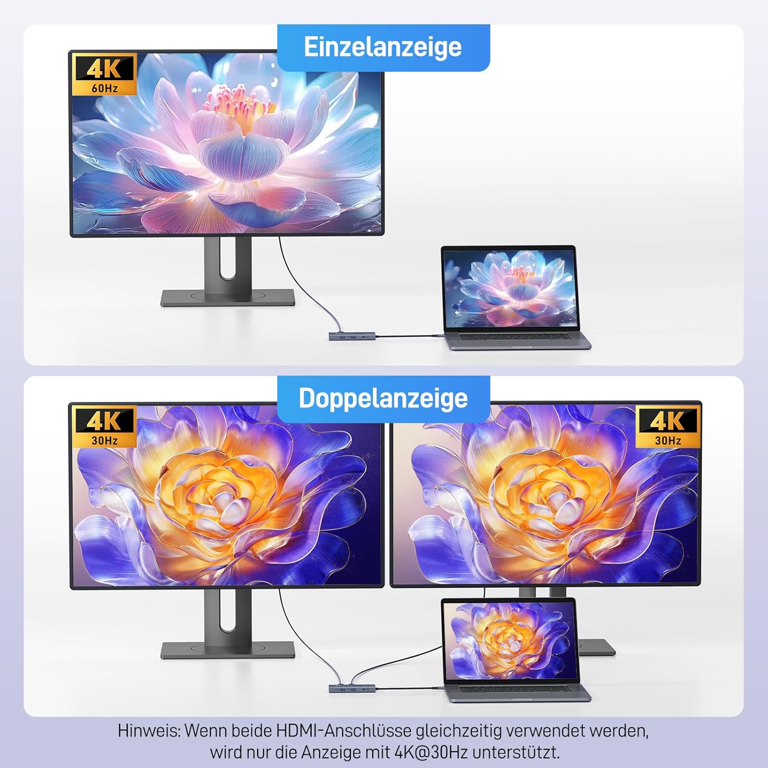 Detalle 2 de Acer USB-C Docking Station 9-in-1: Dual HDMI, PD 100W, SD/TF Kartenleser
