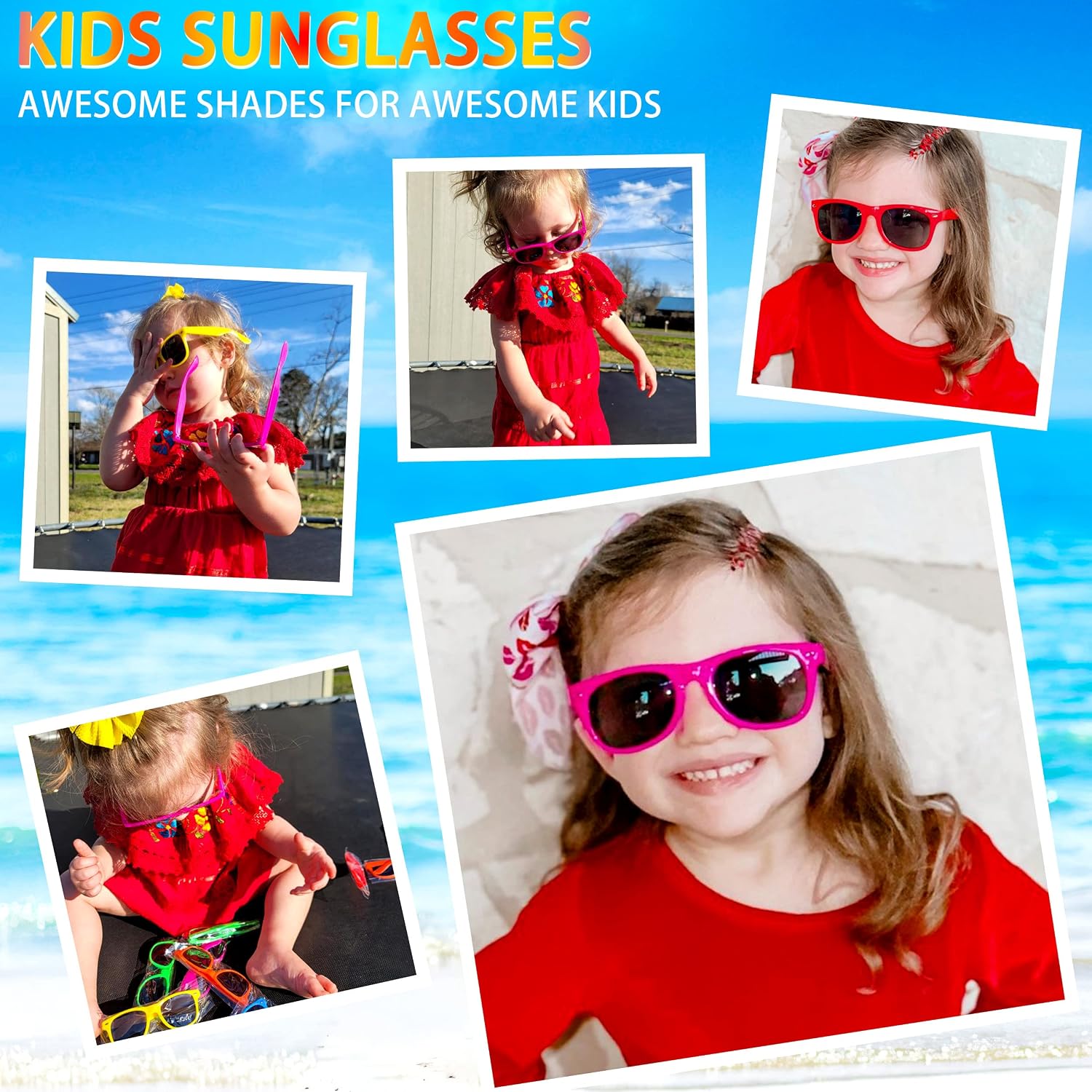 Thumbnail 4 de INNOCHEER Kids Party Sunglasses (24-Pack) with UV400 Protection in Neon Assorted Colors