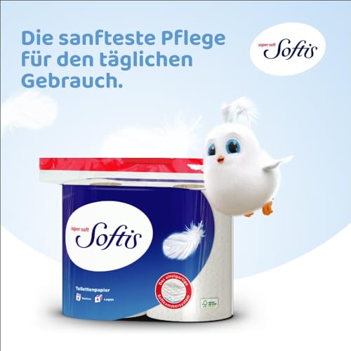 Detalle 2 de Softis 4-lagiges Toilettenpapier – 45 Rollen Packung mit FSC-zertifiziertem Papier