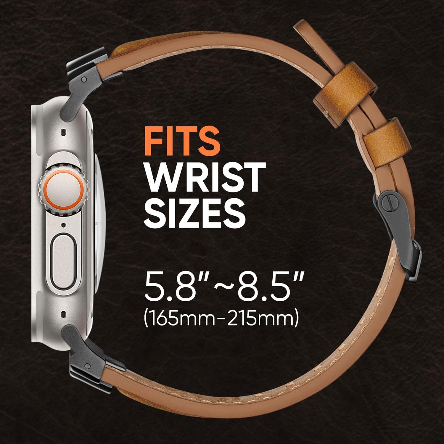 Detalle 2 de Suitisbest Leather Apple Watch Band, Natural Cowhide, Adjustable Fit, Tang Buckle