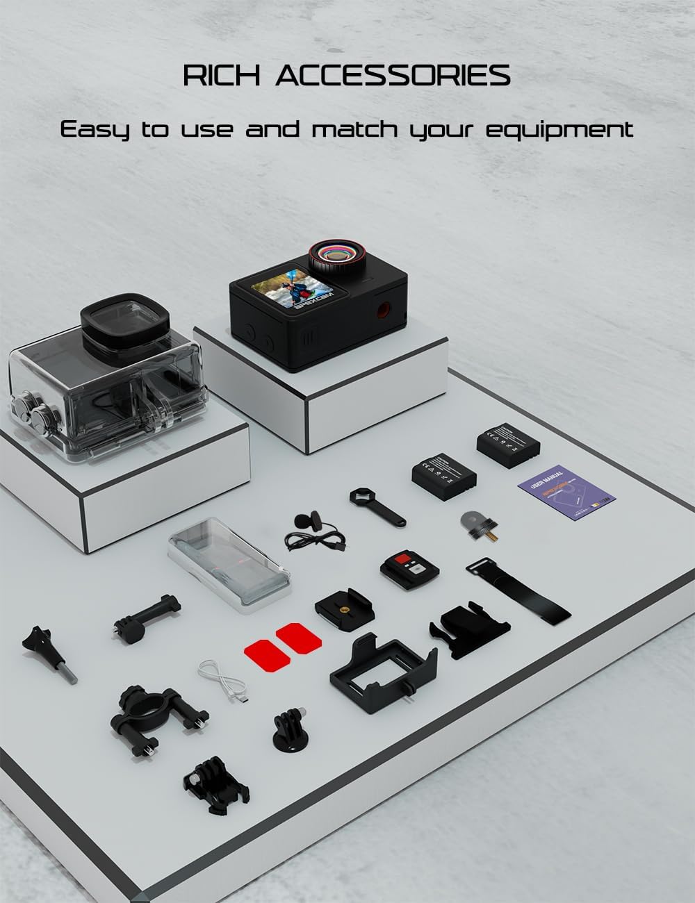 Thumbnail 6 de Apexcam 4K 60FPS Action Camera with Dual Touch Screens and 48MP Capture