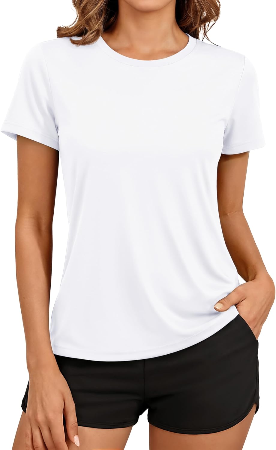 Detalle de TACVASEN Women’s Short Sleeve Workout Shirts with UPF 50+ Sun Protection