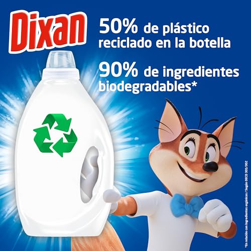 Detalle 1 de Dixan Gel Total+ 4 en 1: detergente líquido para ropa blanca y clara (3825 ml, 85 lavados)