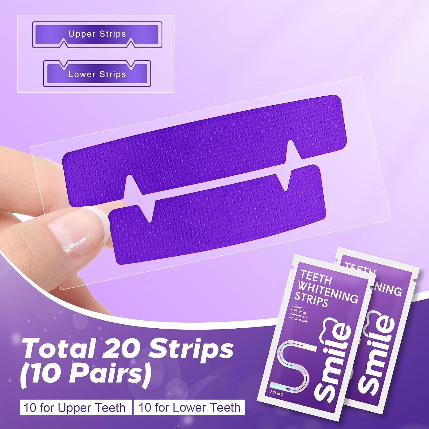 Detalle de Pdoo Teeth Whitening Strips, 20 Count
