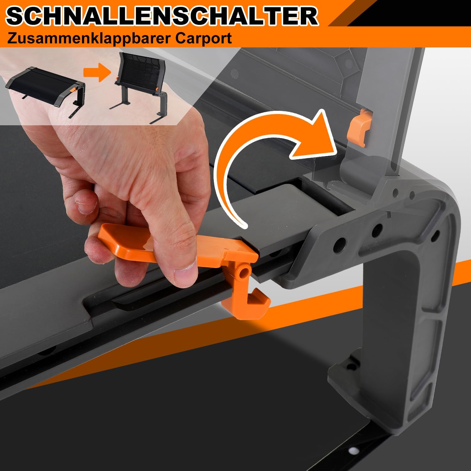 Thumbnail 4 de Herrselsam Schutzüberdachung für Rasenroboter – klappbare Mähroboter-Garage mit Dach (72 × 56 × 36 cm, UV- und UV-Schutz)